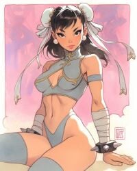 ai_generated asian asian_female china_dress chinese_clothes chinese_female chun-li drawing nhoeskape sfw street_fighter tagme