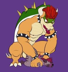 2boys ambiguous_penetration anthro ass_up big_dom_small_sub bodily_fluids bondage bound bowser bracelet collar dominant dominant_male fire flaming_tail from_behind_position gay gay_sex giga_bowser grabbing_arms grabbing_from_behind haihaiena hi_res holding_partner hyena jewelry koopa larger_male looking_pleasured lying male male/male mammal mario_(series) muscular muscular_anthro muscular_male muzzle_(object) muzzled nintendo nipples on_front penetration rarushi ribbon_bondage ribbon_restrained ribbons scalie sex size_difference smaller_male smaller_penetrated spiked_bracelet spiked_collar spikes striped_hyena submissive submissive_male super_smash_bros. tail tears tears_of_pleasure tied_mouth tied_muzzle tongue tongue_out