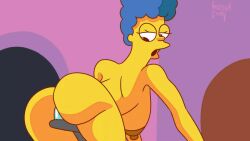 anal animated bicycle big_breasts chszan_chan cycling dildo dildo_in_ass female female_only marge_simpson riding_dildo the_simpsons workout workout_equipment