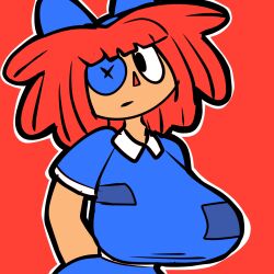2d 2d_(artwork) 2d_artwork big_breasts black_eyes breasts button_eyes clothed clothing doll dress jaysonguzman567 ragatha_(the_amazing_digital_circus) red_hair the_amazing_digital_circus