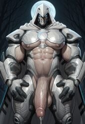 ai_generated huge_cock human male_focus male_only marvel_rivals moon_knight moon_knight_(marvel_rivals) moon_knight_(series) muscular muscular_male precum