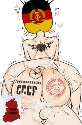 1boy1girl countryhumans countryhumans_girl cum_in_pussy cum_inside east_germany_(countryhumans) edited sex soviet_union_(countryhumans) tattoo