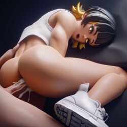 3d ai_generated anal anal_sex bachira_meguru blue_lock booty cum cum_in_ass cum_inside doggy_style femboy gay nice_ass otoko_no_ko smooth_ass yaoi