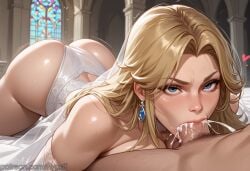 ai_generated balls_deep big_breasts blonde_hair blue_eyes breasts bridal_lingerie bride church cum cum_feeding cum_in_mouth cumming deep_penetration deepthroat dress feeding female hypet invisible_woman invisible_woman_(marvel_rivals) marvel marvel_rivals sex shiny shiny_skin sue_storm tagme thick thick_ass thick_legs thick_thighs thighs video_game_character video_game_franchise wedding wedding_dress wedding_veil wide_hips