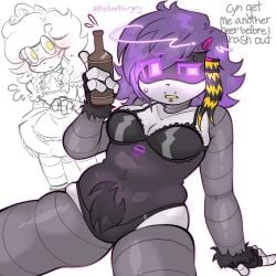 blush bush bushy_pubes chubby_female cyn_(murder_drones) deep_skin fat_female female female_focus female_only goth_mommy i_want_her_to_sit_on_my_face_while_i_eat_her_out legs_apart mom_bod murder_drones piercings plump prepare4surgery sitting tagme underwear uzi_(murder_drones) uzi_doorman yuri