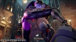 3d animated arnoldthehero ass female heels king's_row_(map) leather_pants male no_sound overwatch overwatch_2 pale-skinned_male penis pussy reaper tight_pants vaginal_penetration video widowmaker