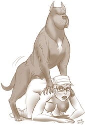 2017 abel_(beastiverse) all_fours beastiverse bestiality breasts canine chase_(beastiverse) doggy_style eyewear ez_mccain female female_on_feral feral from_behind_position glasses hat human human_on_feral interspecies male mammal mounting nipples nude original original_character penetration sex shia_(artist) straight zoophilia zoopocalypse