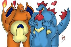 ! aeron_(artist) auto_penis_lick autofellatio balls belly big_balls big_belly big_penis charizard feraligatr heart huge_balls huge_bulge huge_cock hyper hyper_balls hyper_penis licking male male_only masturbation musclegut nintendo oral overweight overweight_male penis pokemon pokemon_(species) smile tongue tongue_out video_games