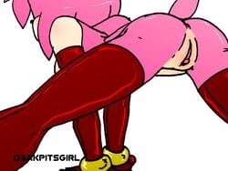 amy_rose ass darkpitsgirl elbow_gloves gloves latex latex_gloves presenting pussy sonic_(series) thighhighs