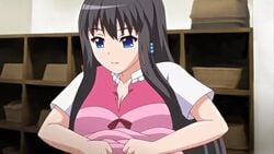 animated black_hair bouncing_breasts breasts duo eroge!_h_mo_game_mo_kaihatsu_zanmai female female_only hentai human long_hair short_hair small_breasts sound undressing video