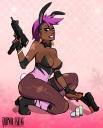 avernalascent dark-skinned_female dark_skin easter female purple_hair