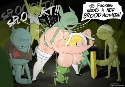 adventure_time:_fionna_&_cake ass big_ass big_breasts bite_mark blonde_hair breasts breeding bruise bruises cartoon_network cleavage cum fat_ass fionna_and_cake fionna_the_human_girl gangbang goblin hat huge_cock impregnation large_ass large_breasts large_penis no_eyes penis rape sex spakka5 speech_bubble thick thick_thighs thighhighs thighs