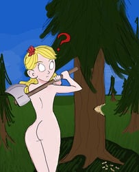 1girls 2d ? artist_request ass ass_crack axe blonde_hair butt_crack completely_nude don't_starve don't_starve_(series) don't_starve_together dont_starve dont_starve_together female female_focus female_only human human_only klei_entertainment looking_at_viewer looking_back naked naked_female no_bra no_panties nude nude_female outdoors solo standing tree trees wendy_(don't_starve) yellow_hair