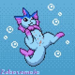 2024 animated anus bubble digital_media_(artwork) eeveelution fan_character female feral floating generation_1_pokemon genitals mammal multi_nipple navel nintendo nipples pawpads pixel_(artwork) pixel_animation pokemon pokemon_(species) pussy simple_background smile solo spread_legs spreading underwater vaporeon water watermark zabozamojo