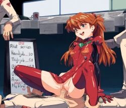 aseiusx asuka_langley_sohryu blue_hair clothed_sex latex neon_genesis_evangelion orange_hair plugsuit prostitution riding riding_penis vaginal_penetration