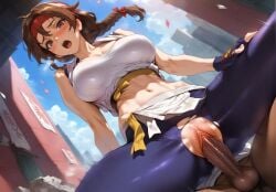 1girls ai_generated big_ass big_breasts big_penis braid braided_ponytail breasts brown_eyes brown_hair busty chickenbeautiful clothed clothed_sex cowgirl_position cute deep_penetration dick_out erect erection female female_on_top headband huge_breasts huge_cock inside king_of_fighters latex leggings light-skinned_female light_skin long_hair outdoors outside pants penis ponytail public public_sex reverse_cowgirl_position riding riding_cock riding_penis ripped_clothing ripped_pants sex shaking spandex thick thick_thighs thighs tied_hair vaginal_insertion vaginal_penetration voluptuous voluptuous_female yoga_pants yuri_sakazaki