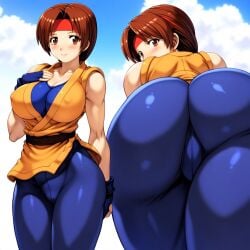 1girls ai_generated ass ass_on_face bending_over bent_over big_ass big_breasts braid breasts brown_eyes brown_hair bubble_butt busty cameltoe clothed cute dat_ass fat_ass female from_behind gloves headband huge_ass huge_breasts inviting juicy_butt karate_gi king_of_fighters leggings light-skinned_female light_skin long_hair looking_at_viewer looking_back nipple_bulge outdoors outside pants ponytail pov round_ass round_butt showing_ass skirt skirt_lift skirt_up smiley_face smiling smiling_at_viewer spandex thick thick_ass thick_thighs thighs tied_hair tight tight_clothes tight_clothing tight_fit tight_pants voluptuous voluptuous_female yoga_pants yuri_sakazaki