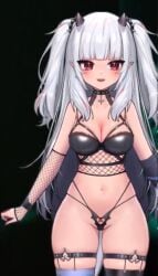 bikini choker curvy goth_girl indie_virtual_youtuber lucy_pyre medium_breasts red_eyes underwear virtual_youtuber vtuber white_hair white_skin