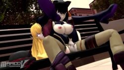 1futa 1girls 3d animated balls balls_deep bench big_breasts big_penis black_pubic_hair blake_belladonna blonde_pubic_hair body_double bowler_hat breasts breasts_out canon_couple cat_ears clothed clothed_sex clothing cum cum_in_pussy cum_inside cumming_while_penetrating duo ejaculation exposed_breasts faunus female female_penetrated full-package_futanari full_nelson full_nelson_(legs_held) full_nelson_vaginal futa futa_on_female futanari futanari_penetrating hairy_pussy hands_behind_head hands_on_head hat high_heel_boots high_heels huge_breasts intersex long_hair longer_than_30_seconds looking_at_another loop looping_animation low-angle_view marcovee4 neo_(rwby) nipples orgasm outside outside_sex penis penis_in_pussy penis_out pink_eyes pubes pubic_hair public public_exposure public_sex rooster_teeth rwby sex shapeshifter sound source_filmmaker tagme thigh_high_heels thighhighs vaginal_penetration video yang_xiao_long yellow_eyesb