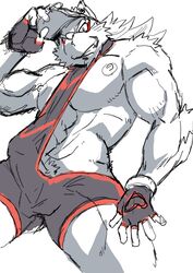 bathym canine clothing demon erection hat hi_res male male_only mammal mane_hair muscular muscular_male nipples pose raozone tenting tight_clothing tokyo_afterschool_summoners visor wetsuit wolf