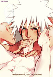 2boys bara cum fellatio first_person_view jiraiya karazumaster male male_only male_pov muscle naruto nude oral penis pov white_hair yaoi