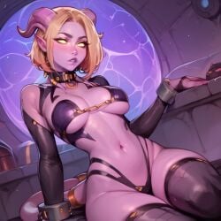 ai_generated collar draenei ion latex lingerie shackles thighhighs world_of_warcraft