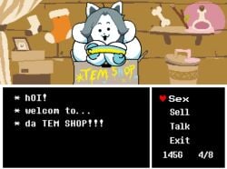 huge_ass huge_breasts temmie_(undertale) undertale useless_clothing