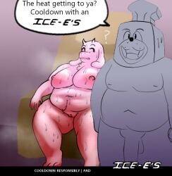 2024 3_toes anthro armchair belly bodily_fluids boss_monster_(undertale) bovid breasts caprine chair duo feet female fur furniture genitals goat heat_(temperature) humanoid_genitalia humanoid_penis ice-e imminent_sex male mammal musk musk_clouds nipples nude overweight overweight_anthro overweight_female overweight_male oxkingky penis red_eyes sitting sweat toes toriel undertale undertale_(series) white_body white_fur