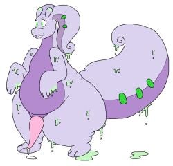 anthro big_tail fat fat_ass fat_female futanari goodra pokemon slime slimy slug tentacle