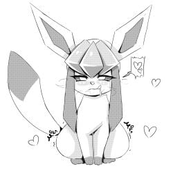 akatosh_el_shota_furro before_sex blush cum cum_in_mouth eeveelution female female_only flipnote_studio furry glaceon heart hi_res licking_lips looking_at_viewer monochrome pokemon pokemon_(species) saliva seductive seductive_look semi-anthro smile