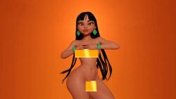 3d animated bar_censor censored chel crisisbeat dreamworks huge_ass long_hair slapping_ass slapping_butt the_road_to_el_dorado