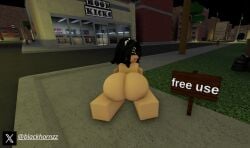 1girls 3d big_ass black_hair blackhornzz da_hood female free_use naked nude offering offering_sex outdoors presenting_ass public public_nudity r15 roblox roblox_game robloxian sign tagme twitter_username