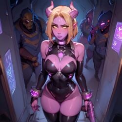 ai_generated collar draenei ion latex lingerie shackles thighhighs world_of_warcraft