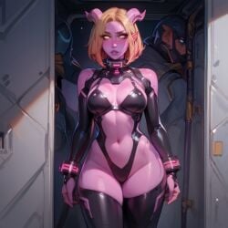 ai_generated collar draenei ion latex lingerie shackles thighhighs world_of_warcraft