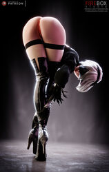 3d absurdres ass blender female female_only fireboxstudio highres nier nier:_automata patreon_username pussy pussy_juice solo tumblr_username yorha_2b