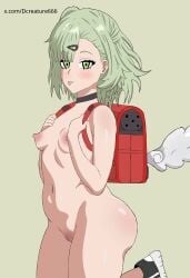 1girls angels_of_delusion backpack belly belly_button big_ass big_nipples dcreature666 erect_nipples green_eyes green_hair leg_up looking_at_viewer plump plump_labia plump_pussy puffy_nipples raised_eyebrows raised_leg randoseru simple_background small_breasts sneakers sunna_(zenless_zone_zero) thick_thighs tongue tongue_out tummy wide_hips wide_thighs zenless_zone_zero