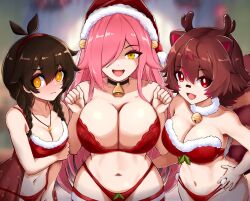 big_breasts bikini breasts breasts_out brown_hair christmas embarrassed female happy holidays latam_virtual_youtuber lin_kaimane neneefthy pink_hair rakkun slash-ex streaming thick_thighs thighhighs thighs twitch twitch.tv twitter virtual_youtuber vtuber vtuberfanart white_body white_skin youtube youtube_hispanic youtuber youtuber_girl youtubers