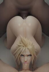 ai_generated cloud_strife femboy gay jeffytrouser male/male yaoi