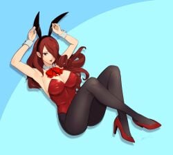 atlus breasts eightyfourart female female_only mitsuru_kirijo persona persona_3 red_eyes red_hair solo