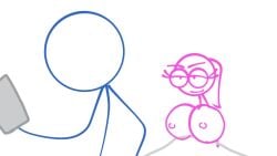 1boy 1girls 2d 2d_animation alternate_angle animated big_breasts blue_(dick_figures) breasts_out canonical_scene couple dick_figures eyelashes jaysonguzman567 jiggling_breasts nipples pink_(dick_figures) ponytail revealing_breasts seductive sheets sound stick_figure tagme video