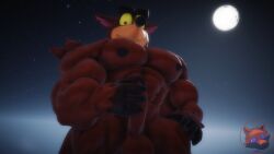 2026 3d alternate_costume balls bara crash_(series) crash_bandicoot crash_on_the_run gay jaybfoxxo low-angle_view male male_only moon muscular night nipples official_alternate_costume penis video_games werewolf yaoi