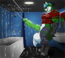 1boy 2020s 2024 4_toes 5_fingers abs absurd_res accessory animal_genitalia animal_penis anthro anthro_male anthro_only arms_down athletic_body athletic_male balls bath bathroom bathroom_floor bathroom_mirror bathroom_tiles bathtub biceps big_balls big_biceps big_muscles big_tail black_arms black_feet black_hands black_legs black_pants blue_walls bodily_fluids breaking_furniture breastplate buff canid canid_humanoid canine cheek_tuft claws clothes clothes_ripping clothing concentrated countershade_balls countershade_ears countershade_feet countershade_snout countershade_tail countershade_torso countershading cyan_hair cyan_sclera digital_media_(artwork) digitigrade dripping dripping_penis dripping_precum drooling drooling_tongue ear ears_up edging elbow_tuft erect_nipples erect_penis erection excessive_precum facial_expression fangs faucet fingers fit fit_male fox fox_boy fox_ears fox_humanoid fox_tail furry furry_focus furry_male furry_only glans glistening_glans glistening_hair green_arms green_ears green_glans green_legs green_nose green_penis green_tail green_tongue holding_object holding_onto huge_cock humanoid indoors knees knot knotted_penis leaking leaking_precum long_penis long_playtime long_tail looking_at_penis looking_down looking_down_at_penis male male_only manly masturbation mirror mirror_reflection mostly_clothed mostly_clothed_anthro mostly_clothed_male motion_lines muscular_arms muscular_legs muscular_male narrowed_eyes navel nipple_outline nipples no_hands nose nostrils open_eyes open_mouth open_smile pecs penis precum precum_drip precum_dripping precum_on_balls precum_on_ground precum_on_own_penis precum_on_penis precum_on_wall precum_pool precum_string red_shirt resisting resisting_orgasm ripped_pants ripped_shirt round_balls shiba_(shibafox) short_hair shower_curtain side_view smile smiling smiling_at_penis solo solo_male standing steam steamy_breath steamy_penis tail tailwag tall tall_male teeth throbbing throbbing_balls throbbing_penis trembling trembling_for_pleasure tridark tufted_tail veiny_arms veiny_penis vulpine vulpine_humanoid watermark