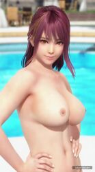ai_generated azusa_(doa) dead_or_alive dead_or_alive_xtreme_venus_vacation naked naked_female nude nude_female pool poolside tagme video