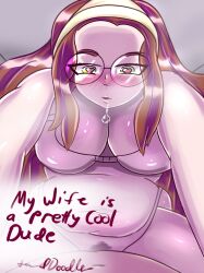 chubby chubby_female dork dork_girl dorky dorky_girl doujinshi drooling girlfriend glasses heart-shaped_pupils hentai lewddoodler manga my_wife_is_a_pretty_cool_dude nerd wife