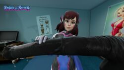 1girls 3d animal_genitalia bestiality big_penis blizzard_entertainment brown_eyes brown_hair brunette clothed d.va erection female grabbing horse horsecock interspecies long_hair overwatch pink_lips precum raikoh_xaiorkh smile solo stallion testicles touching veiny_penis video_games zoophilia