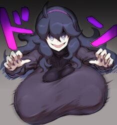 areolae_visible_through_clothing big_breasts breasts_bigger_than_head clothed_female hex_maniac hex_maniac_(pokemon_xy) jiggling_breasts large_breasts nipples_visible_through_clothing pokemon shaking_breasts yuugatou_(yuuzutu)