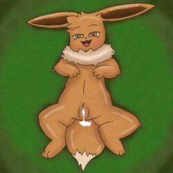 1:1 animal_genitalia anthro blush bodily_fluids cum cum_in_vagina cum_inside eevee eeveelution female female/female feral generation_1_pokemon genital_fluids genitals glasscull grass hi_res looking_at_viewer lying narrowed_eyes nintendo oiled_body on_back open_mouth outside plant pokemon pokemon_(species) solo spread_legs spreading squint vulva