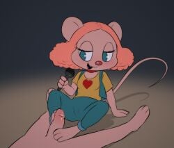 3_toes 4_fingers absurd_res anthro barefoot blush bottomwear breasts camel_toe canon_couple clothed clothed_female clothing daniel_mouse e254e electronics erection feet female fingers foot_fetish foot_play footjob genitals green_eyes hair half-closed_eyes hi_res jan_mouse looking_at_another male male/female mammal microphone mouse murid murine narrowed_eyes natural_breasts nude nude_male pants penis red_hair rodent sex shirt sitting t-shirt toes topwear vest