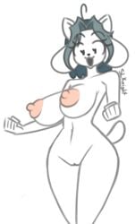 2019 anthro big_breasts breasts female hair mammal slknight temmie_(undertale) undertale video_games