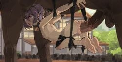 1boy 1boy1girls 1girls animal_genitalia animal_penis bondage collar cowbell dominant_feral equestrian_bondage equine female female_on_feral femsub feral feral_dominating_human feral_on_female feral_on_human feral_penetrating feral_penetrating_human flat_chest heart heart-shaped_pupils heart_eyes horse horse_penis horsecock human_female human_on_feral human_penetrated interspecies light-skinned_female light_skin male muu_muyu nude nude_female open_mouth penis phase_connect pleasure_face purple_hair sex shuuko size_difference small_breasts straight submissive_human vagina vaginal_penetration virtual_youtuber zoophilia